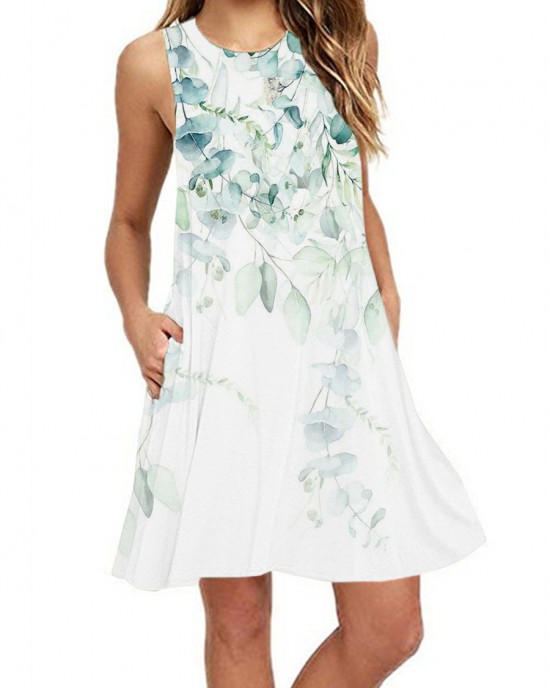 women's sleeveless floral dress HF0119-04-01 women's sleeveless floral dress HF0119-04-01