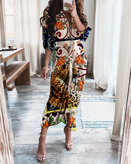 long sleeve printed long dress HF2207-01-02 long sleeve printed long dress HF2207-01-02